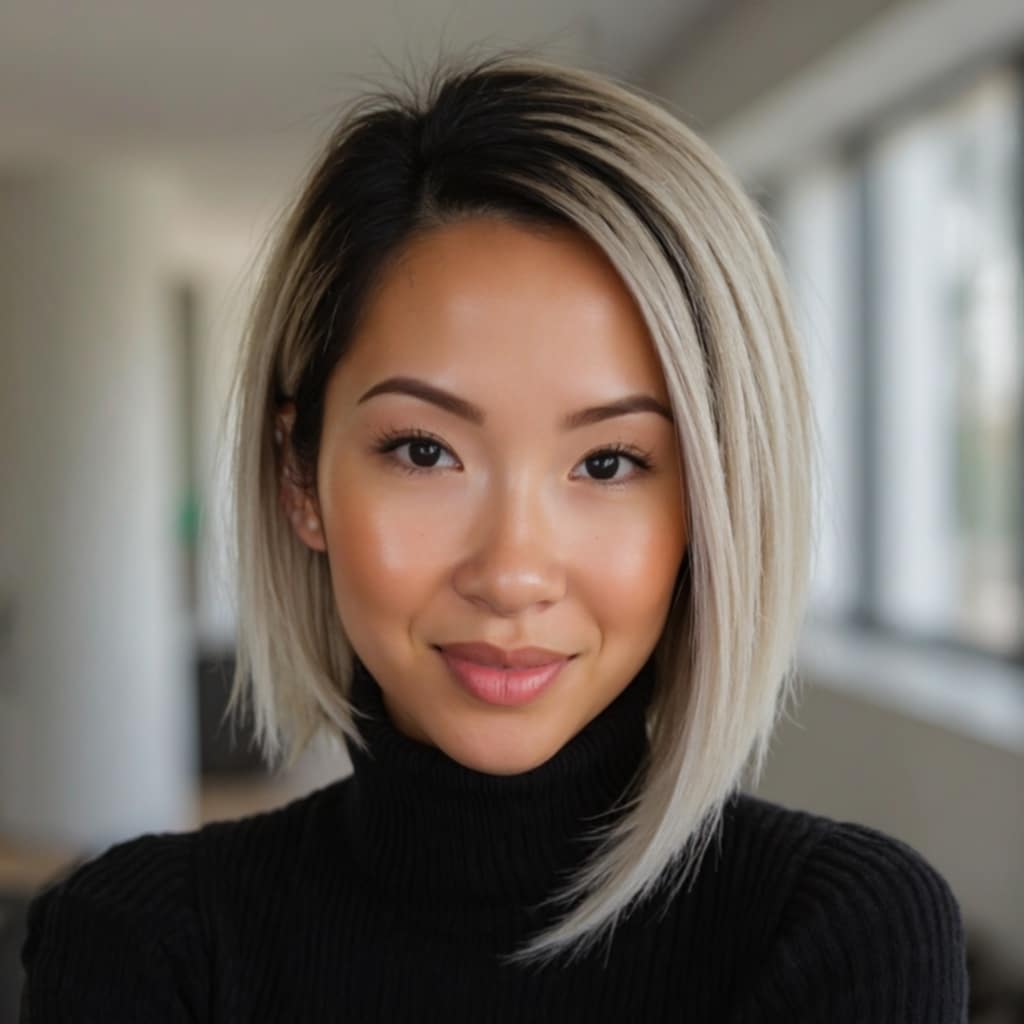 woman smiling and sitting